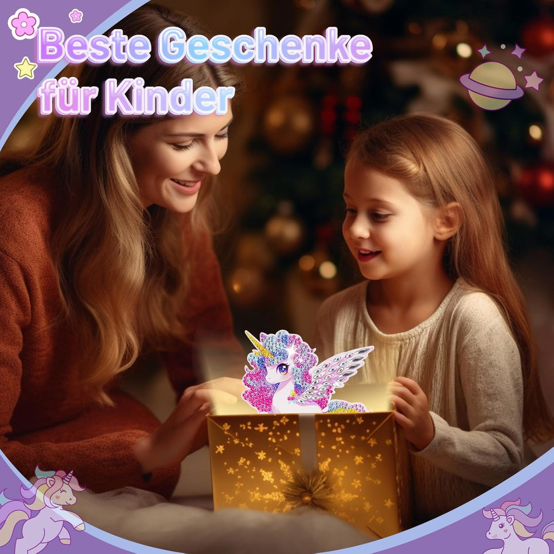 Osikay Einhorn Geschenke für Mädchen 5+ Jahre: Diamond Painting Nachtlicht Bastelset Kinder - Coole