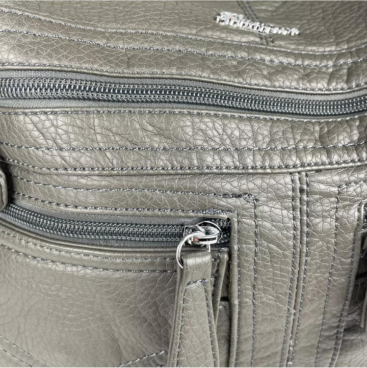 Rucksacktasche I 2in1 Damen Rucksack und Handtasche in Einem I Schultertasche einfarbig uni und bati