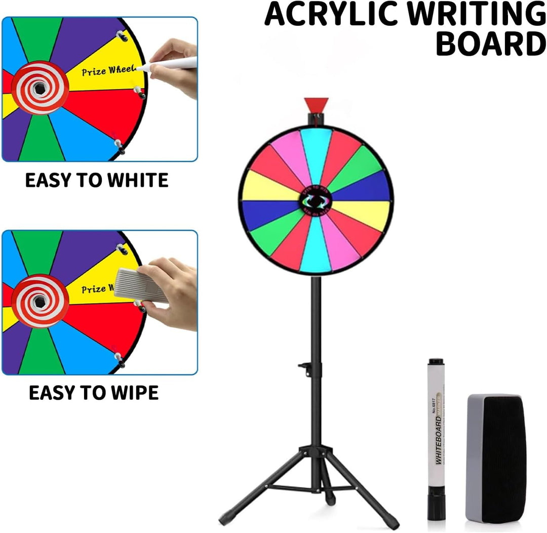 Glücksrad zum Drehen, Drehrad Höhenverstellbar Roulette-Spinner des Glücks, mit Trocken Abwischbarem