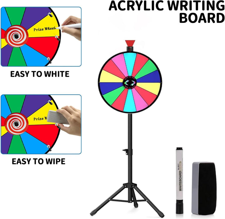 Glücksrad zum Drehen, Drehrad Höhenverstellbar Roulette-Spinner des Glücks, mit Trocken Abwischbarem