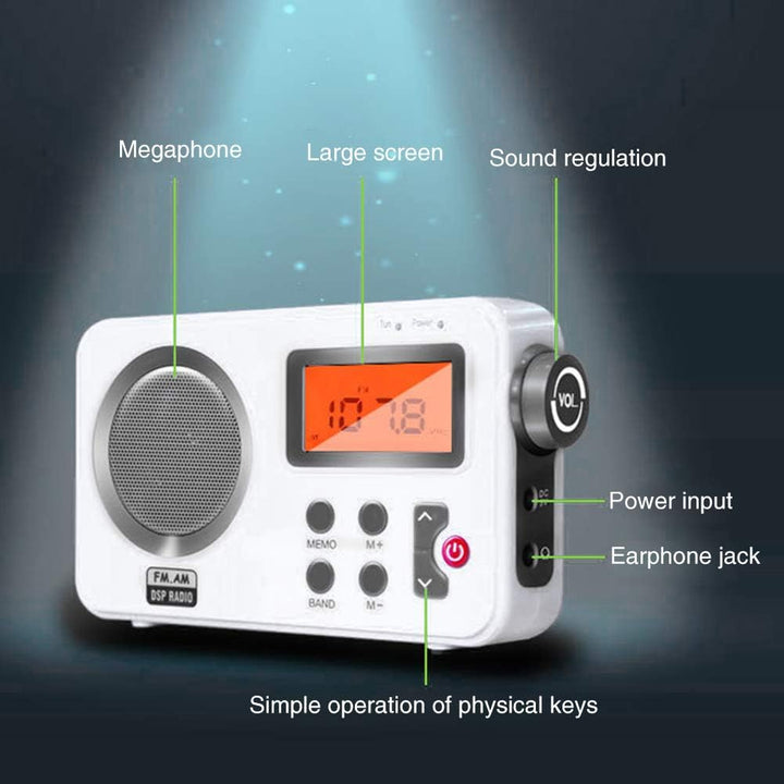 Duschradio-Lautsprecher, DAB/DAB+ Radio mit LCD-Display, tragbares AM/FM-Stereo-Radio mit Kopfhörer-