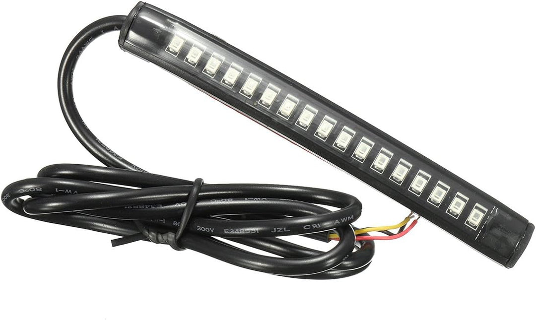 Alamor 12V 17 LED flexible Motorrad Streifen Licht Schwanz Bremse Stop Turn Sign Licht Bernstein + r