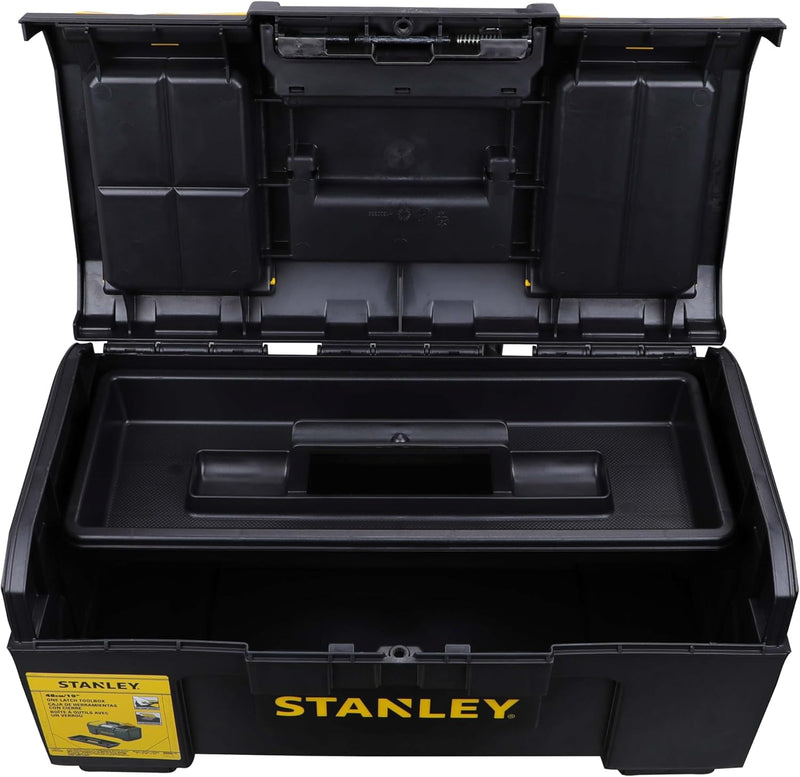 Stanley Werkzeugbox Basic (49 x 27 x 24 cm, Werkzeugorganizer mit Schnellverschluss, schwere Ausführ