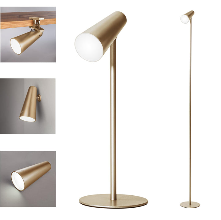 SONNENKERZE 5 IN 1 LED AKKU-MULTIFUNKTIONSLAMPE DIMMBAR TISCHLEUCHTE STANDLEUCHTE TASCHENLAMPE CLIPL