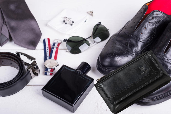 MATADOR Handy-Tasche Gürteltasche Herren Echt Leder Quertasche mit Klettverschluss Breite Gürtelschl
