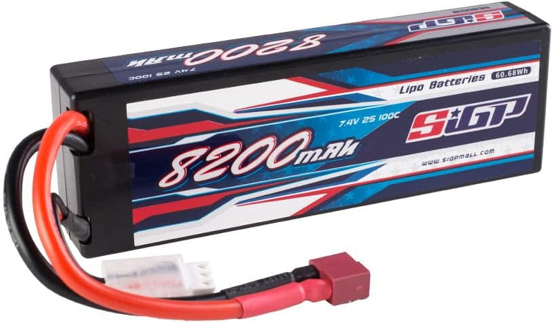 SIGP 2S 7.4V Lipo Battery 8200mAh 100C Hard Case with Deans T Plug for RC Car Truck Boat Vehicles Ta