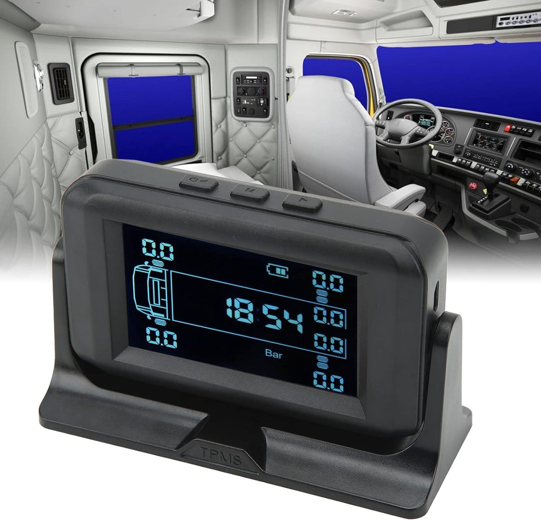 Reifendrucküberwachungssystem 6 Externe Sensoren für 6-Rad-LKW RV Hochdruckalarm IP67 USB-Solarstrom