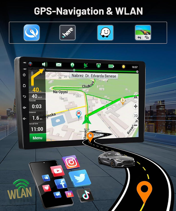 CAMECHO 4+64G 8-Kern 10 Zoll Autoradio für Suzuki Swift 2005-2010 mit HD Touchscreen, Android 13 Wir