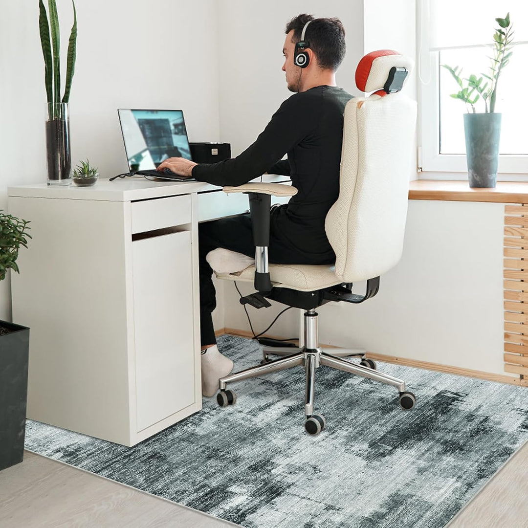 Famibay Bodenschutzmatte BüRostuhl Unterlage 90x120cm Unterlage Schreibtischstuhl Grau rutschfest Bü