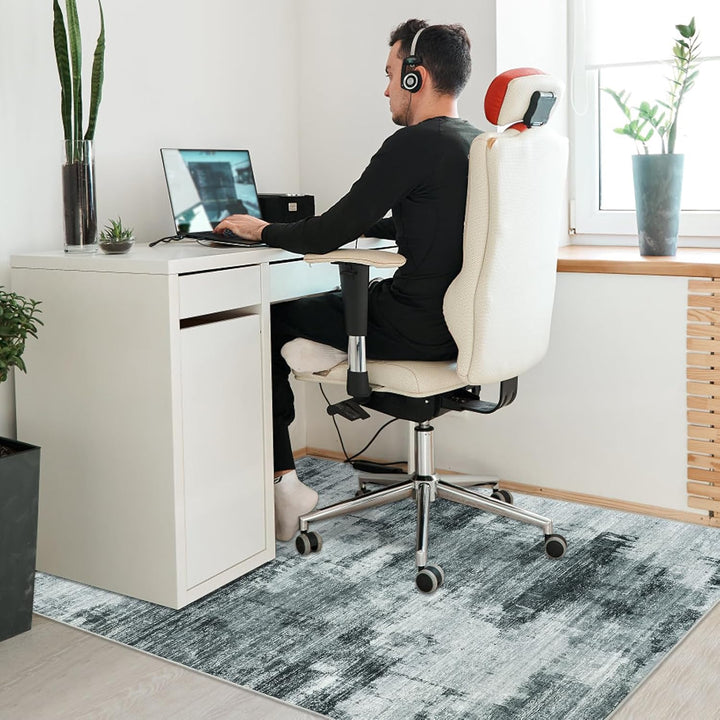 Famibay Bodenschutzmatte BüRostuhl Unterlage 90x120cm Unterlage Schreibtischstuhl Grau rutschfest Bü