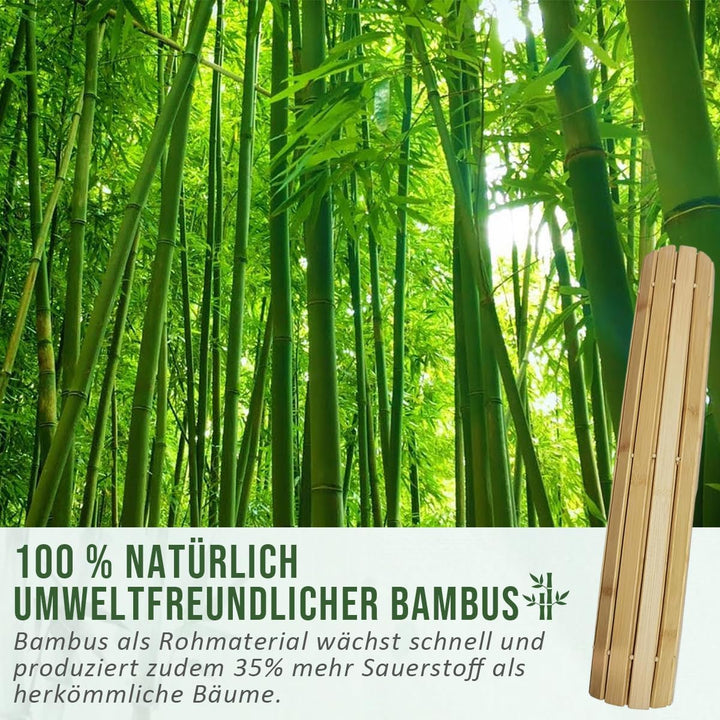 Badematte Holz Sauna Bodenrost Rollrost Fussmatte aus Bambus 100 x 50 cm, Sauna Türmatte Rollrost Fu