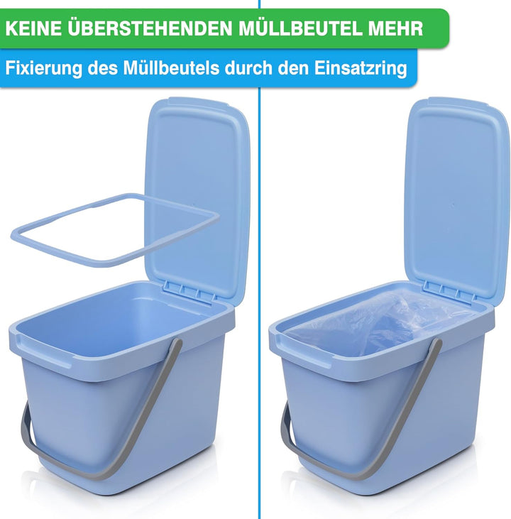 YourCasa Biomülleimer Küche - 6L Komposteimer Küche für alltäglichen Biomüll Behälter - Kompostbehäl