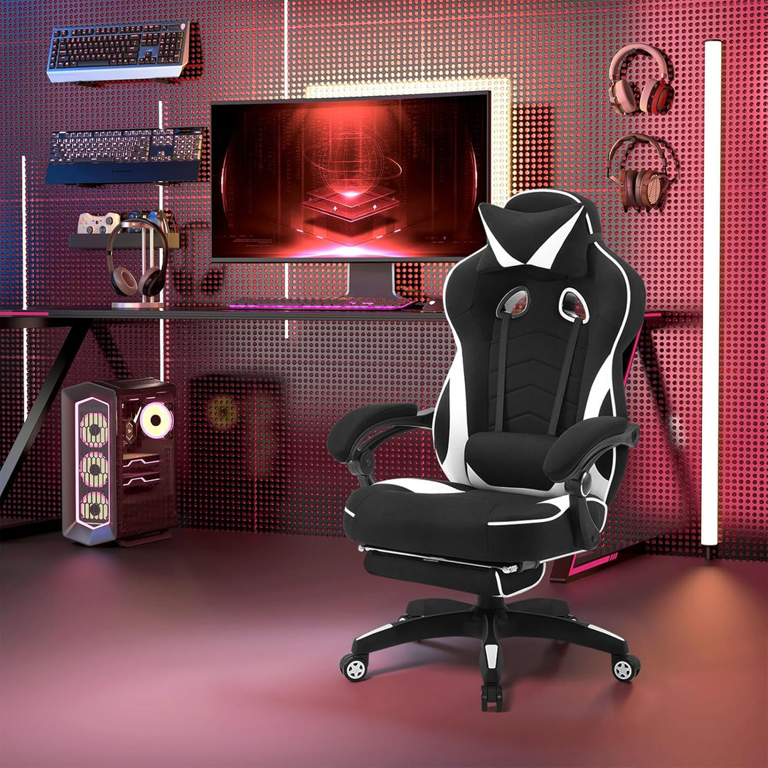 WOLTU Gaming Stuhl Racing Stuhl Bürostuhl Chefsessel Schreibtischstuhl Sportsitz mit Kopfstütze und