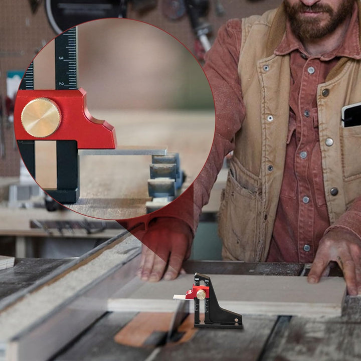 Tiefe Höhe Sägelehre Tischsäge Tiefe-Höhe Messgerät Aluminiumlegierung Höhenmesser für Tischler Holz