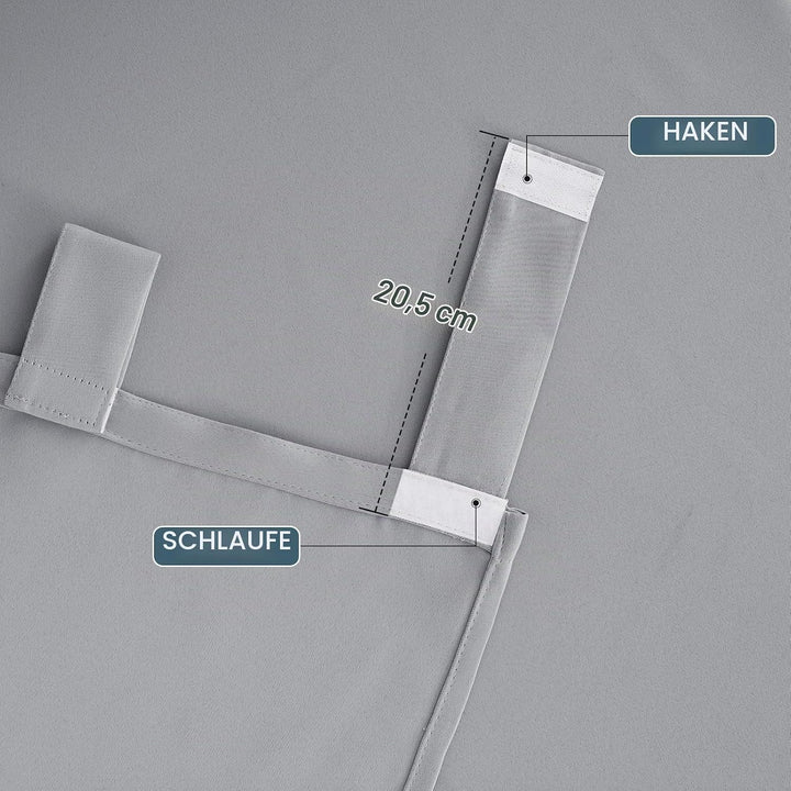 PONY DANCE Outdoorvorhang Wetterfest 2er Set Pavillon Vorhänge Outdoor | H213 x B132cm, Sibergrau, m