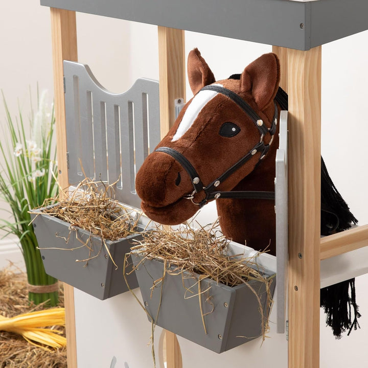 Ella & Piet® Hobby Horse Pferd Tornado mit Trense und Aufbewahrungsbeutel Steckenpferd Springpferd S