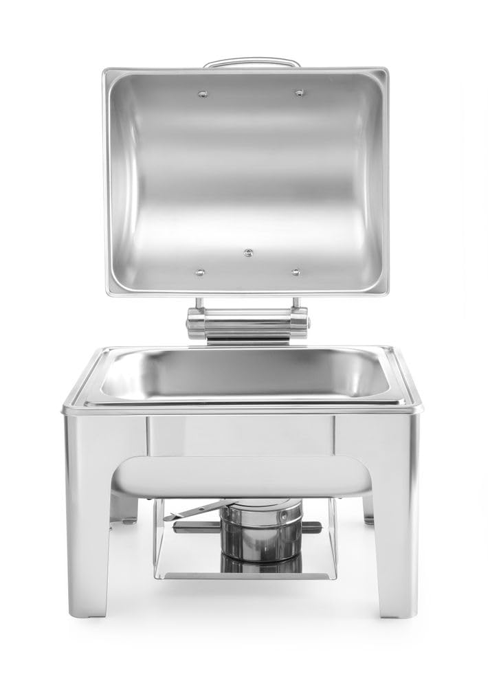 HENDI Chafing Dish, Spiegelglanz, Inkl. zwei Brennpastenbehälter, einer Lebensmittelpfanne, einem Wa