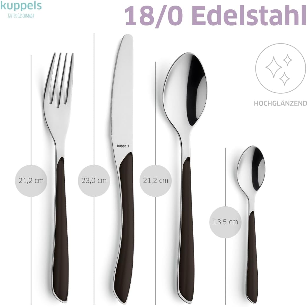Kuppels PRISMA Besteck Set 6 Personen | Besteck 24 teilig | Camping Besteckset 6 Personen | Besteck