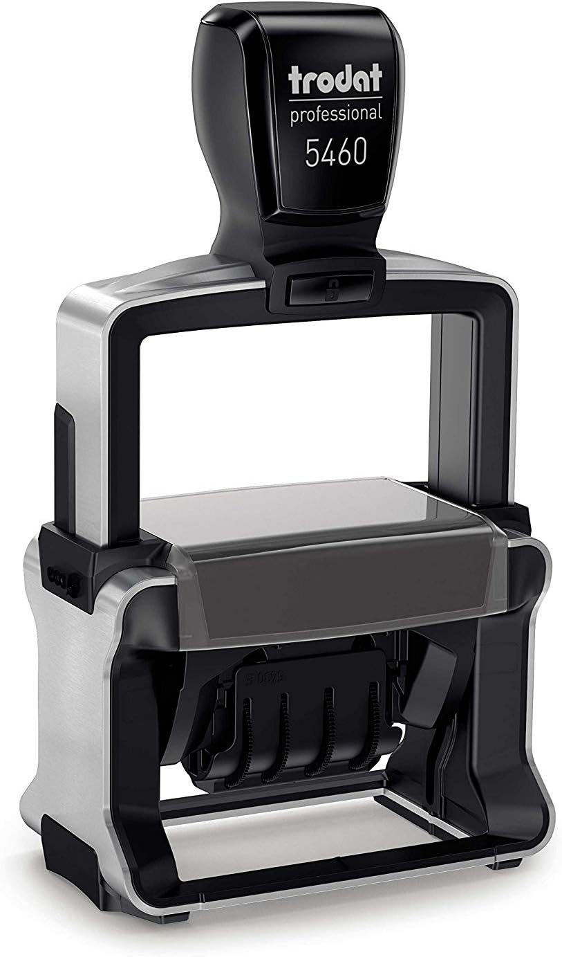 Trodat Professional Datumsstempel 5460 L2 – Selbstfärbend mit Deutschem Text BEZAHLT – Abdruck Rot u