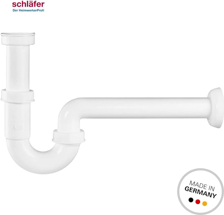 Schläfer 4395101 | S-förmiger Siphon für Waschbecken, Spülbecken und Wäschespüle, Universalanschluss