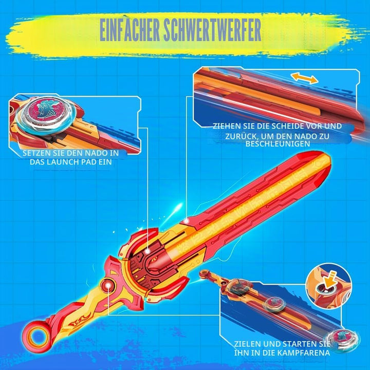 INFINITY NADO Kreisel für Kinder Metall Spielzeug Jungen, Battle Tops Kreisel Launcher Spielzeug, Sp