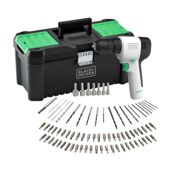 Black+Decker reviva 12V Akku-Bohrschrauber REVDD12ASTB (nachhaltiger Bohrschrauber aus 50% recycelte