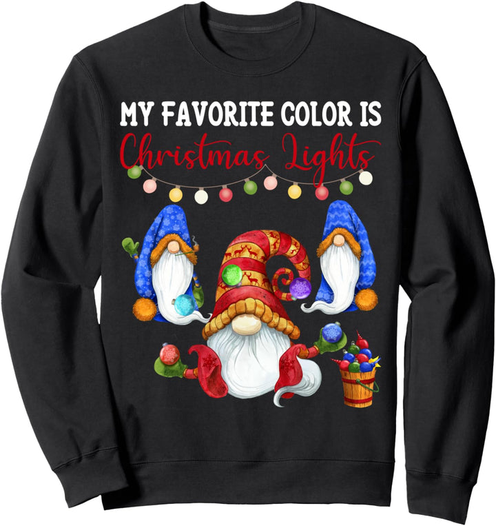 Hygge Wichtel Weihnachten Gnomes Adventszeit Lichter Kugeln Sweatshirt
