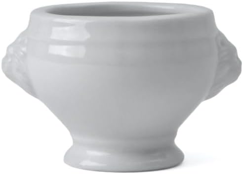 Holst Porzellan LK 010 SO Porzellan Löwenkopfterrine 0,10 l Weiss/Grau 6,5 x 6,5 x 5,5 cm 10 Stück