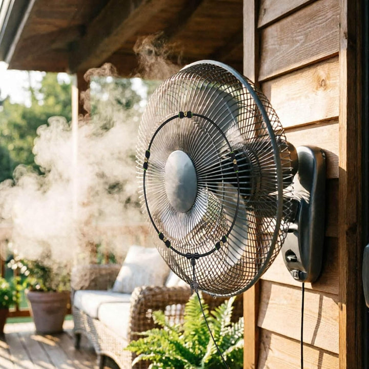 Aussenventilator, Kühlung, Nebelsystem, Nebelventilator-Düsen-Set, Wassernebelsprüher, Nebelventilat
