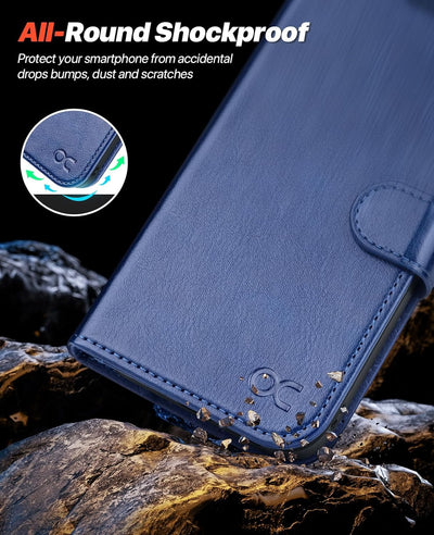 OCASE iPhone 15 Hülle(2in1) Leder Stossfestes Case [Abnehmbare magnetische Hülle] [Kabelloses Laden]