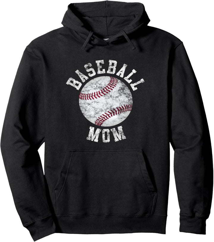 Vintage Baseball Mom Pullover Hoodie