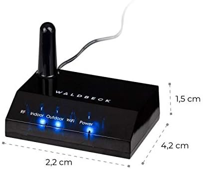 Waldbeck Halley Profi-Wetterstation - 6-in-1, 6 Messungen auf einen Blick, In- und Outdoor-Station,