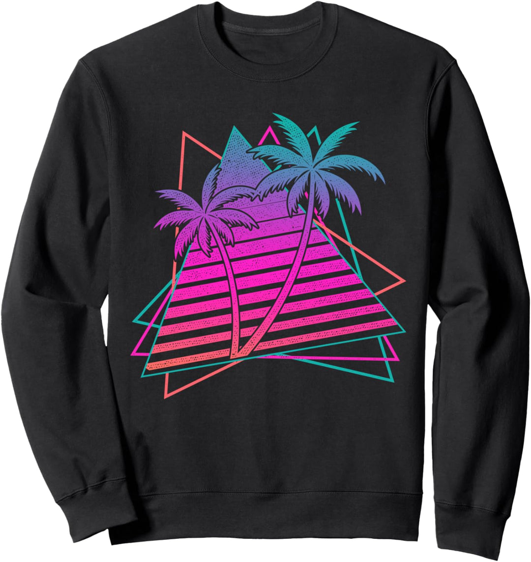 Retro Kunst Aesthetic 1980er Palmen Sommer Vaporwave Sweatshirt