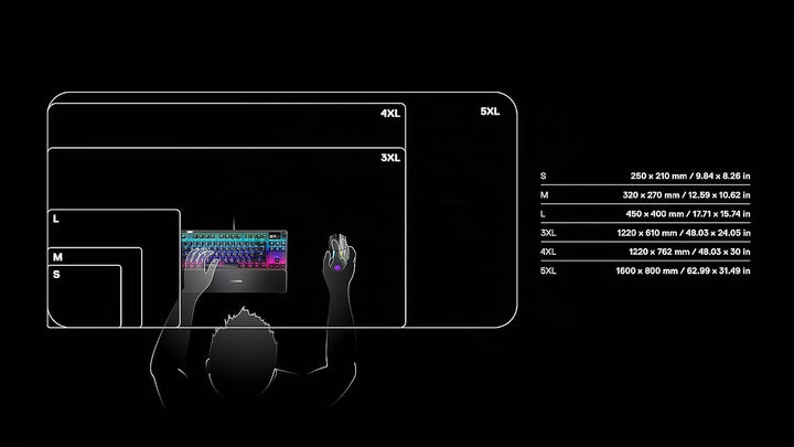 SteelSeries QcK Gaming Surface – 3XL Cloth Mauspad aller Zeiten – optimiert für Gaming-Sensoren – ma