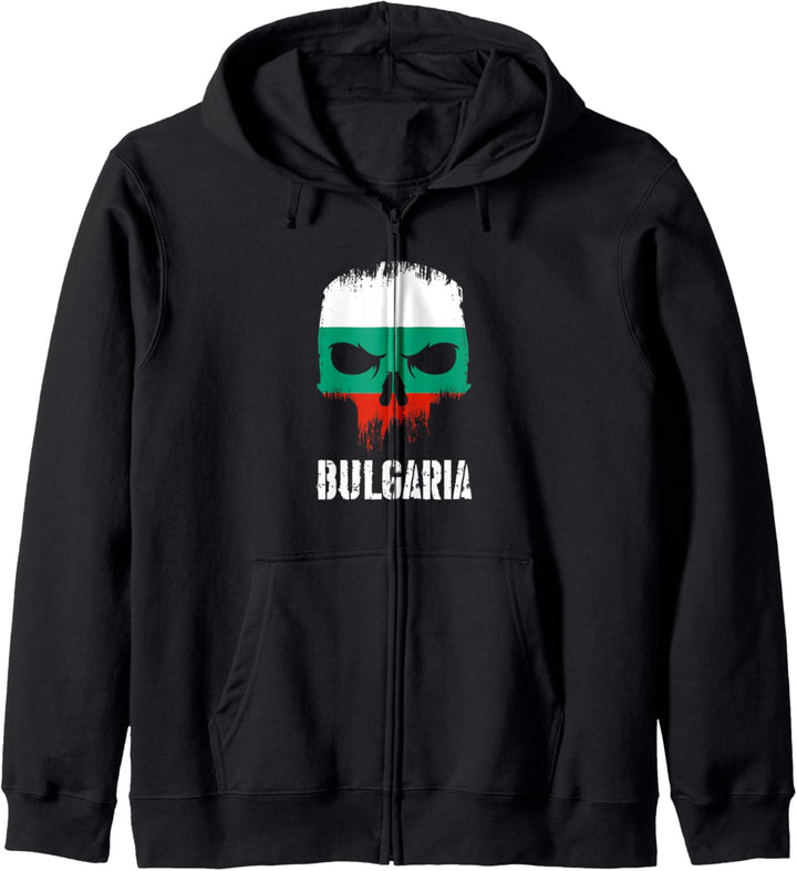 Bulgaria Flag Skull Bulgarian Pride Patriotic Kapuzenjacke