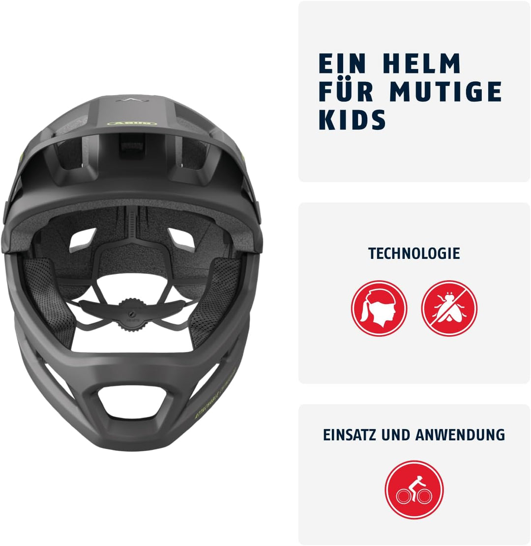 ABUS MTB-Helm YouDrop FF - Fullface-Helm für Kinder und Jugendliche - für den Einstieg in den Mounta