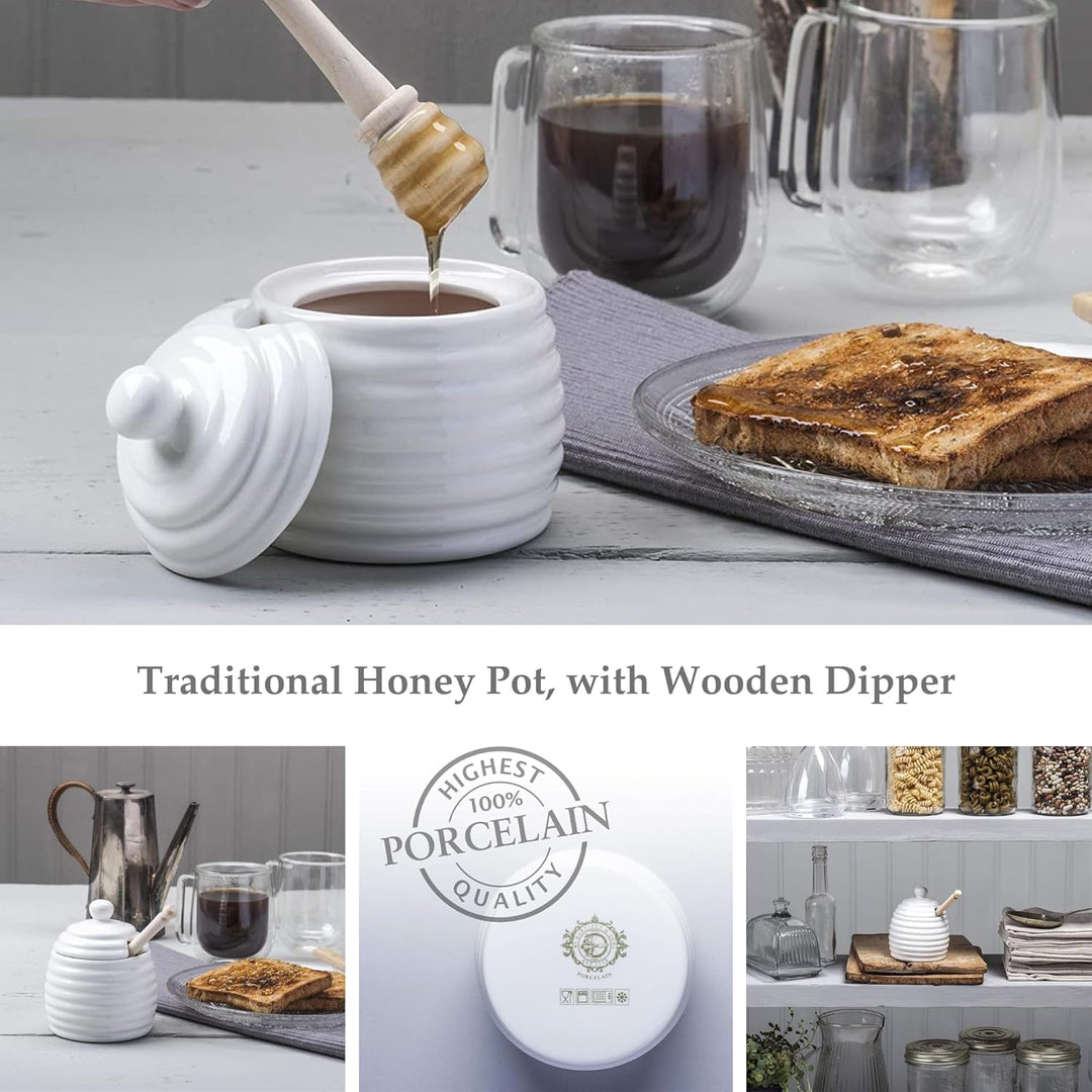 WM Bartleet & Sons Honigtopf aus Porzellan weiss, Weiss