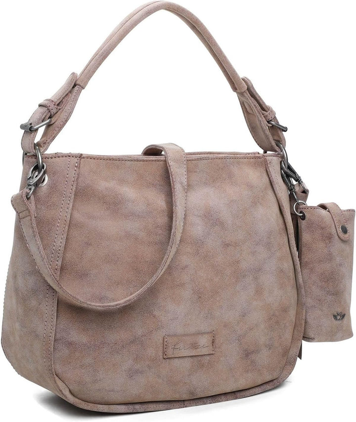 Fritzi aus Preussen Damen Fritzi 2 Medium Hobo Schultertasche Old Wood, Old Wood
