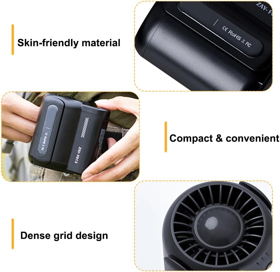 DONGKER Taillen-Clip-Ventilator, 4500mAh Mini Taillenlüfter, 3 Stufiger Tragbarer Handventilator mit