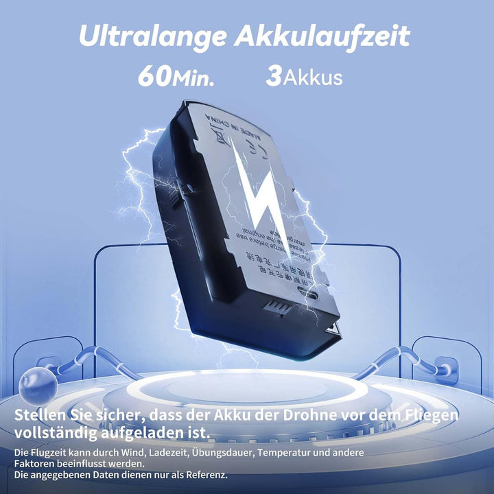 S166 GPS Drohne mit 4K Kamera, unter 249g für Erwachsene, Bürstenloser Motor, 60 Min Flugzeit (3 Akk