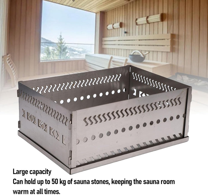 Sauna Stein Korb Halter, Edelstahl Sauna Rocks Steins Tand, Holzkohle Feuer Kasten Korb Grill für Ho