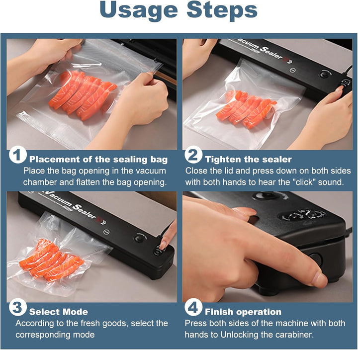 Vakuumierer, Lebensmittel bleiben vakuumiert bis zu 8x Länger Frisch, Folienschweissgerät für Trocke