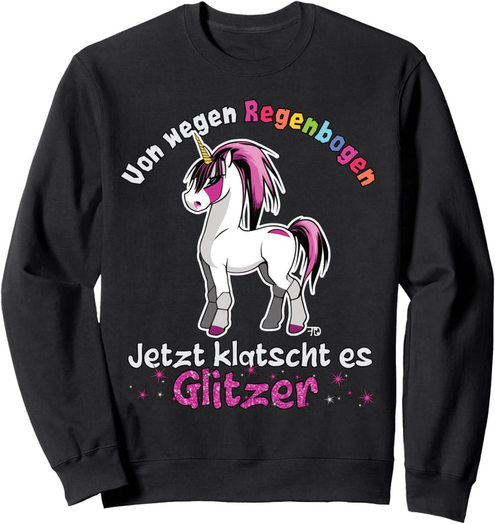 Jetzt klatscht es Glitzer, cooles Fantasy-Anime-Einhorn Sweatshirt