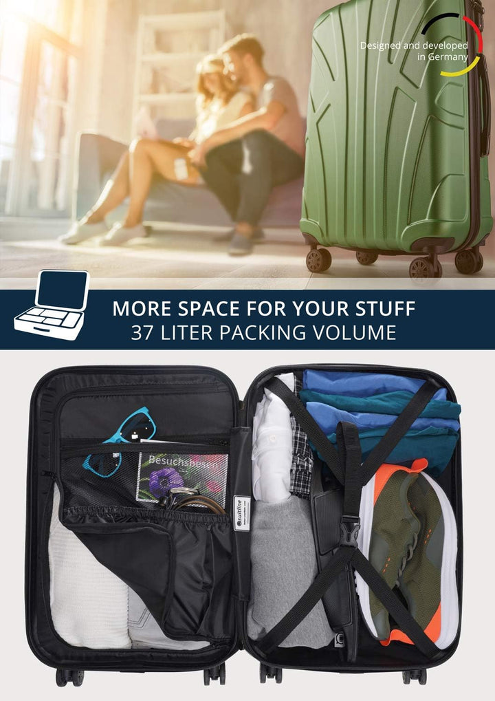 suitline - Handgepäck Hartschalen-Koffer Koffer Trolley Rollkoffer Reisekoffer, TSA, 55 cm, ca. 34 L
