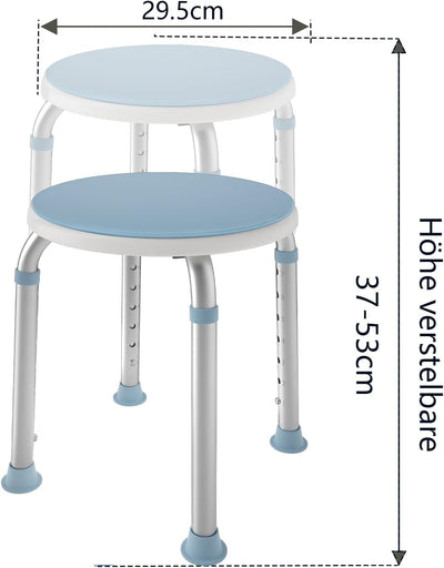 AUFUN Duschhocker Duschstuhl 36-51cm Höhenverstellbar und 360° Drehbar Badsitz Duschhilfe Anti-Rutsc