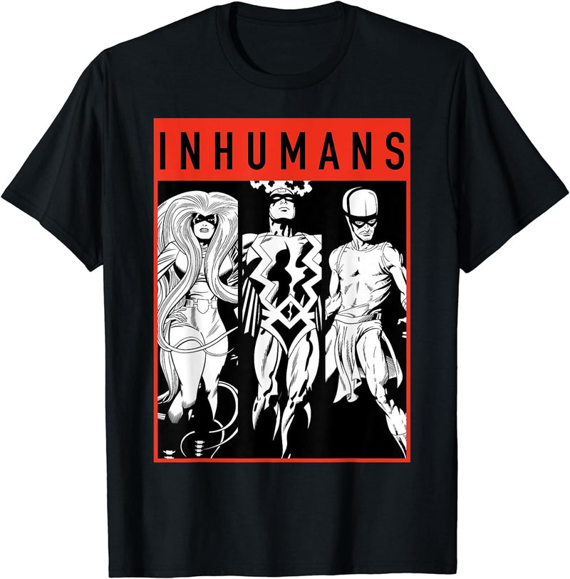 Mens Marvel The Inhumans Black Bolt Karnak Medusa Graphic T-Shirt Large Slate