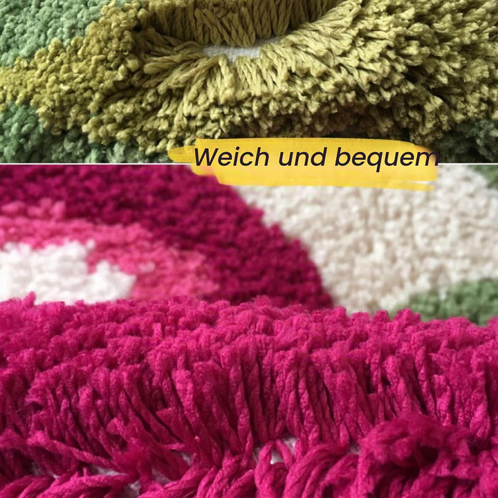 Forssils Kirsch-Badematte für Badezimmer, rutschfest, niedliche Badematten, Obstform, saugfähig, Bad
