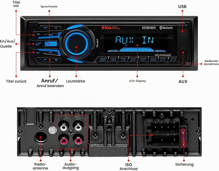 BOSS AUDIO Systems 153-mr1308uabk Radio Bluetooth