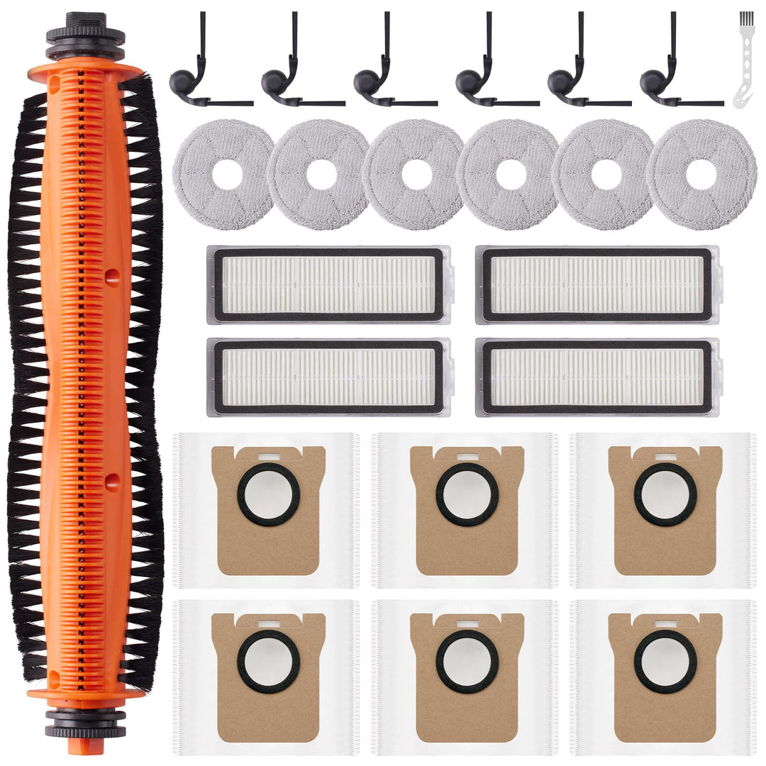 TriCut-Bürste 5 Pro Zubehör | 24 Stück Ersatzteile für XIAOMI Robot Vacuum 5 Pro / 5 Saugroboter, 6