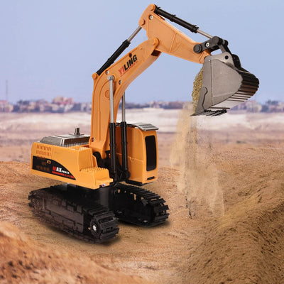 Hodlvant Bagger Ferngesteuert, Elektrischer RC Bagger mit Licht und Sound, 6 Kanal RC Bagger mit Akk